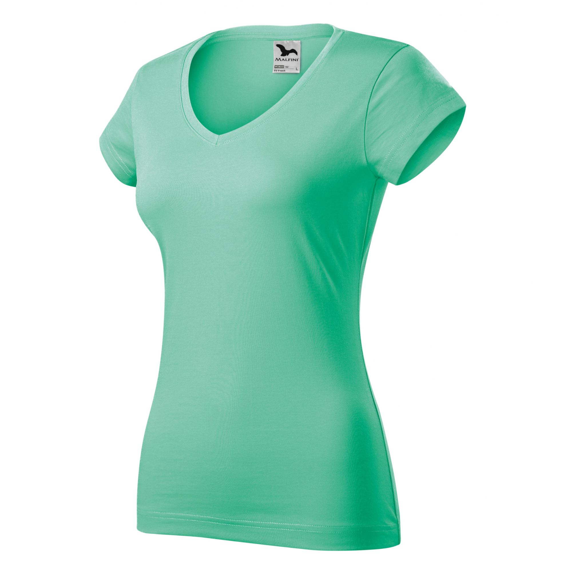 Tricou pentru damă Fit V-neck 162 Verde menta XL