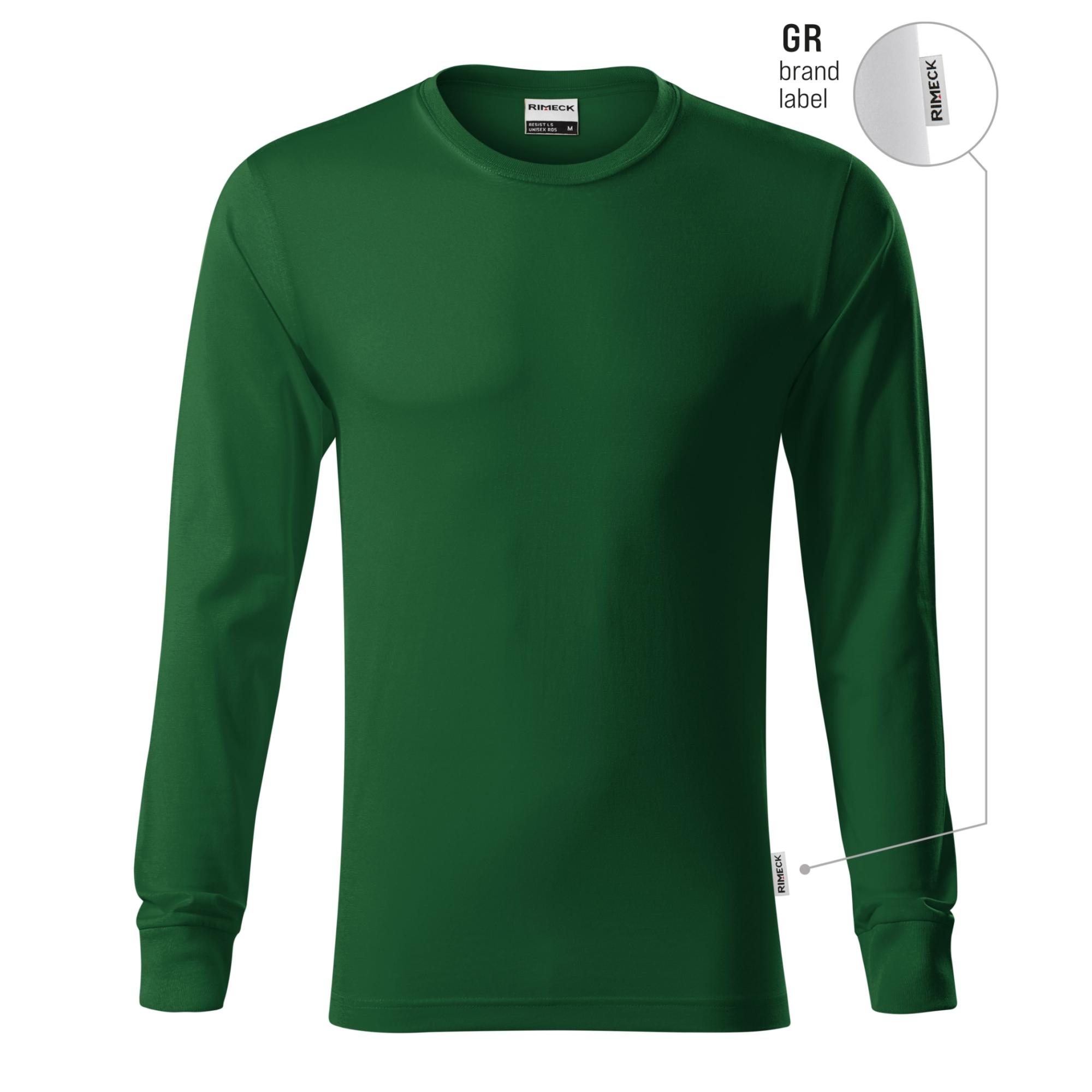 Tricou unisex Resist LS R05 verde sticlă 06 (brand label) S