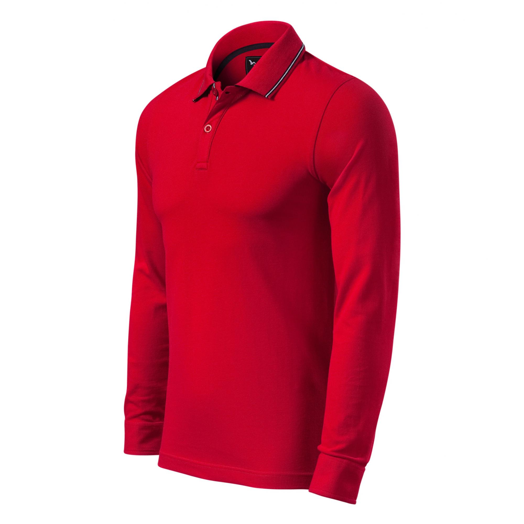 Tricou polo pentru bărbaţi Contrast Stripe LS 258 Formula red M