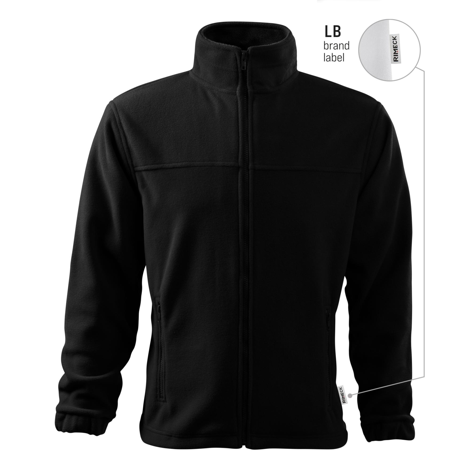 Jachetă fleece pentru bărbaţi Jacket 501 negru 01 (brand label) 3XL