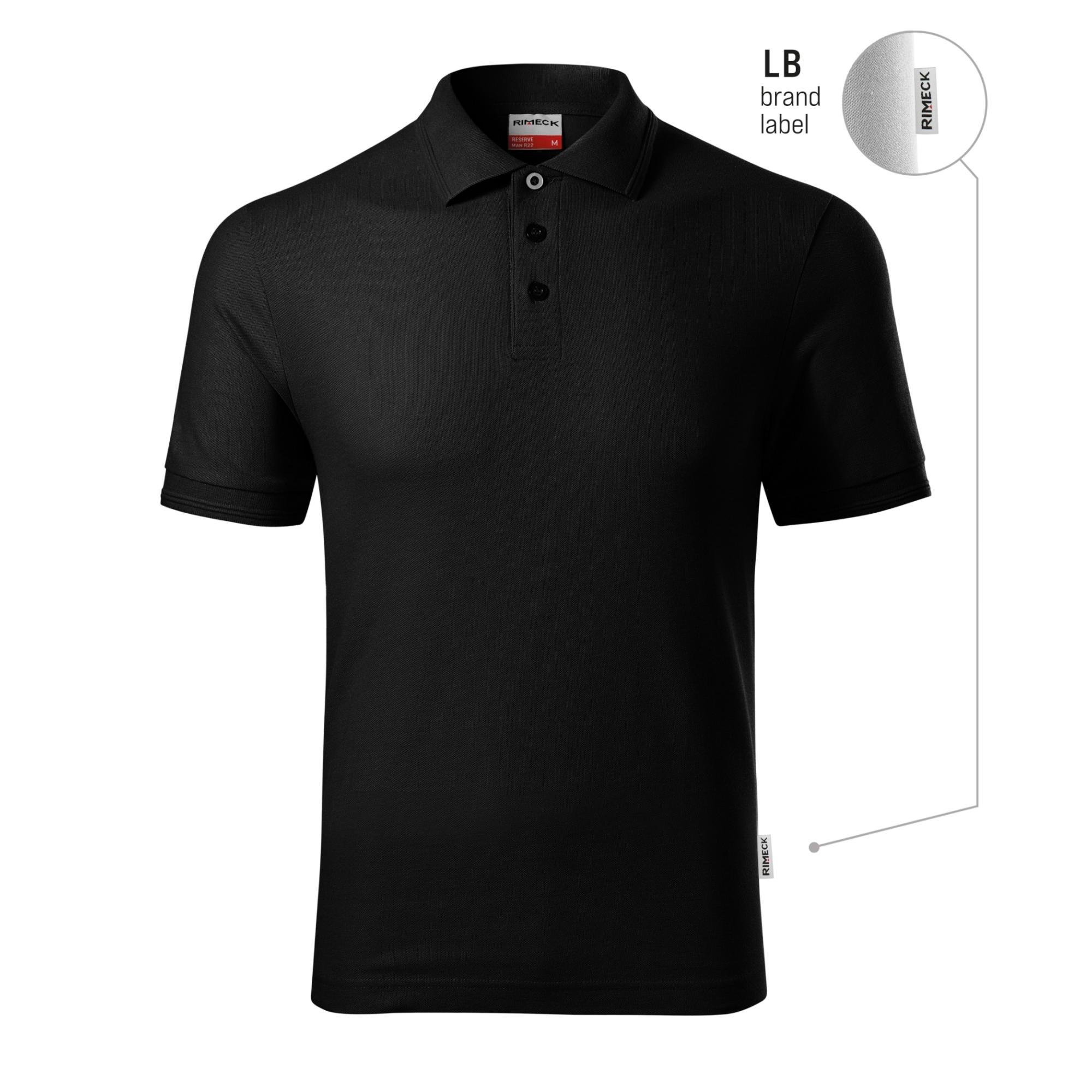 Tricou polo pentru bărbaţi Reserve R22 negru 01 (brand label) 3XL